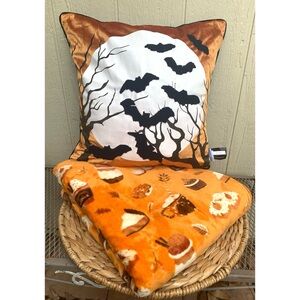 Storehouse Halloween Musical Glow in the Dark Toss Pillow + Pumpkin Spice Throw